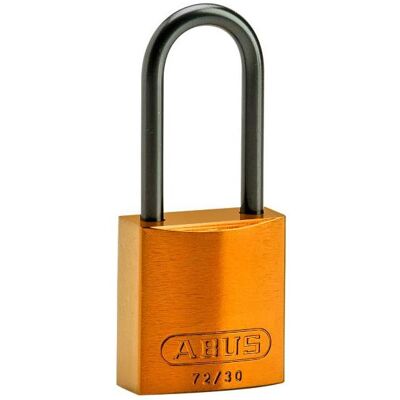 Brady, Vorhängeschloss, Kompaktes Aluminiumvorhängeschloss, Orange, 50 mm Bügelhöhe, Bügel aus Aluminium, Bügeldurch Brady, Vorhängeschloss, Kompaktes Aluminiumvorhängeschloss, Orange, 50 mm Bügelhöhe, Bügel aus Aluminium, Bügeldurch