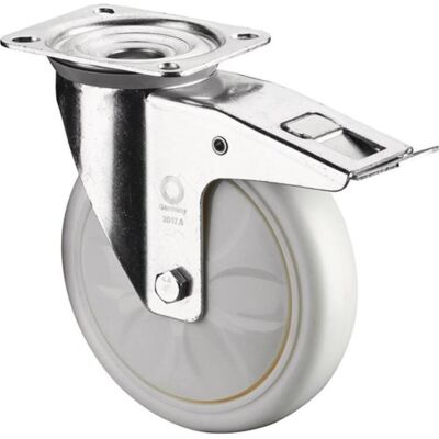 BS Rollen, Möbelrollen, Lenkrolle Rad-Ø 125 mm Tragfähigkeit 450 kg mit Feststeller Kunststoff 138x110mm weiss BS Rollen, Möbelrollen, Lenkrolle Rad-Ø 125 mm Tragfähigkeit 450 kg mit Feststeller Kunststoff 138x110mm weiss