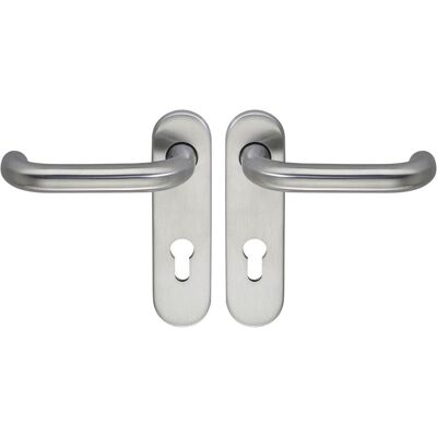 ECO Türgriff + Türgarnitur, Drückergarnitur D110/KS mit Kurzschild PZ 72, VK 9, TS 40-66 mm,Edelstahl (Türschildgarnitur) ECO Türgriff + Türgarnitur, Drückergarnitur D110/KS mit Kurzschild PZ 72, VK 9, TS 40-66 mm,Edelstahl (Türschildgarnitur)