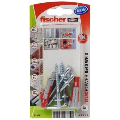 Fischer, Dübel, Duopower Pin 8x40 Mit Gerade Haken /4 Stk. (4 Stk.) Fischer, Dübel, Duopower Pin 8x40 Mit Gerade Haken /4 Stk. (4 Stk.)