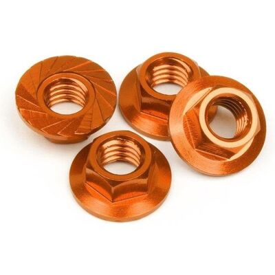 HPI, Muttern + Unterlegscheiben, M4 (ORANGE/4Stk) (M4) HPI, Muttern + Unterlegscheiben, M4 (ORANGE/4Stk) (M4)