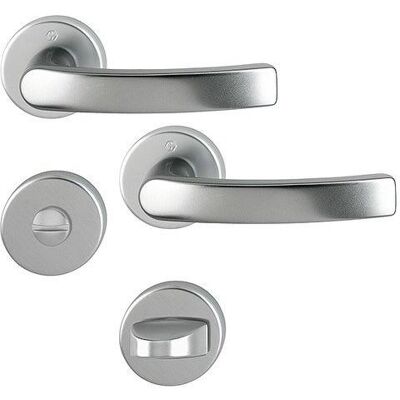 Hoppe Luxemburg Türgriff- und Fenstergriff-Set - Rundrosetter - Innentür - 8mm Vierkant - Stahl Hoppe Luxemburg Türgriff- und Fenstergriff-Set - Rundrosetter - Innentür - 8mm Vierkant - Stahl