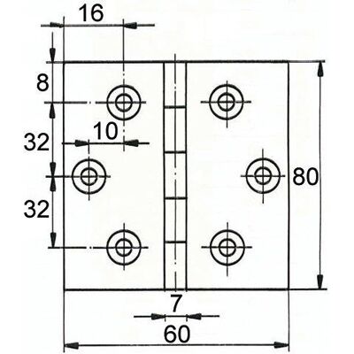 Werkstarck - FS - Messing poliert - 80 mm - Scharnier Werkstarck - FS - Messing poliert - 80 mm - Scharnier
