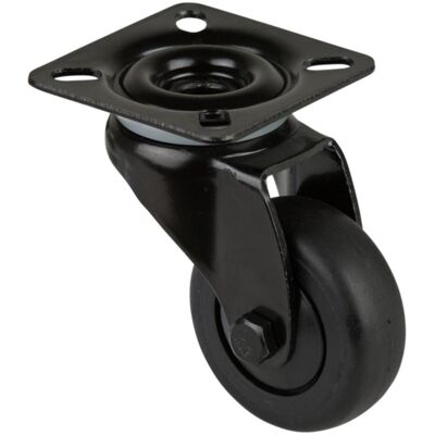 BS Rollen, Möbelrollen, Lenkrolle Rad-Ø 75 mm Tragfähigkeit 60 kg mit Anschraubplatte Kugellager Gummi schwarz BS Rollen, Möbelrollen, Lenkrolle Rad-Ø 75 mm Tragfähigkeit 60 kg mit Anschraubplatte Kugellager Gummi schwarz