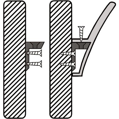 Estamp, Garderobe + Kleiderstange, Mantelhaken Prokion Breite 25 mm, Höhe 56 mm, ZN Edelstahl Effekt Estamp, Garderobe + Kleiderstange, Mantelhaken Prokion Breite 25 mm, Höhe 56 mm, ZN Edelstahl Effekt