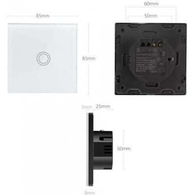 Maclean, Lichtschalter + Storenschalter, Intelligenter WiFi-Touch-Lichtschalter, kompatibel mit Tuya APP, Wandschalter, Glasschalter mit farb Maclean, Lichtschalter + Storenschalter, Intelligenter WiFi-Touch-Lichtschalter, kompatibel mit Tuya APP, Wandschalter, Glasschalter mit farb
