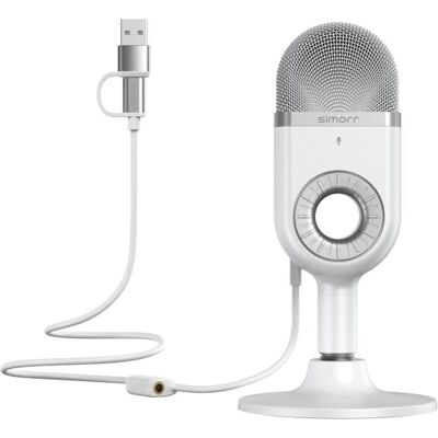 SmallRig 3492 Simorr Wave U1 USB Condenser Microphone (White), Mikrofon SmallRig 3492 Simorr Wave U1 USB Condenser Microphone (White), Mikrofon