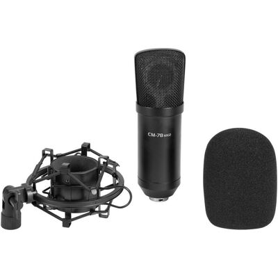 Omnitronic Set MIC CM-78MK2 Grossmembran-Kondensatormikrofon + AS-04 Tisch-Mikrofon-Absorbersystem, Mikrofon Omnitronic Set MIC CM-78MK2 Grossmembran-Kondensatormikrofon + AS-04 Tisch-Mikrofon-Absorbersystem, Mikrofon