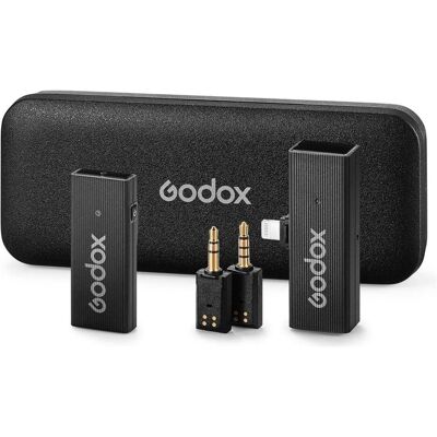 Godox MoveLink Mini Lightning Kit 1 2,4 GHz 1 Empfänger u. 1 Transmitter schwarz (Neuheit), Mikrofon Godox MoveLink Mini Lightning Kit 1 2,4 GHz 1 Empfänger u. 1 Transmitter schwarz (Neuheit), Mikrofon