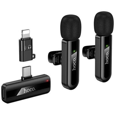 Hoco Other Computer Accessory Wireless double microphone Lightning / USB C L20A black, Mikrofon Hoco Other Computer Accessory Wireless double microphone Lightning / USB C L20A black, Mikrofon