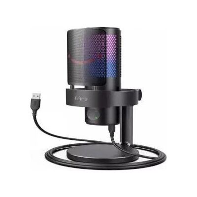 Fifine A9 RGB Gaming-Mikrofon Podcasts Ströme Stativ Schwarz, Mikrofon Fifine A9 RGB Gaming-Mikrofon Podcasts Ströme Stativ Schwarz, Mikrofon