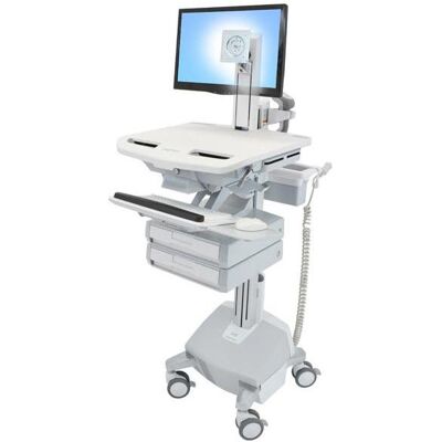 Ergotron Wagen für LCD-Display/Tastatur/Maus/CPU/Notebook/Barcodescanner - medizinisch -, Notebookwagen, Grau, Weiss, Silber Ergotron Wagen für LCD-Display/Tastatur/Maus/CPU/Notebook/Barcodescanner - medizinisch -, Notebookwagen, Grau, Weiss, Silber