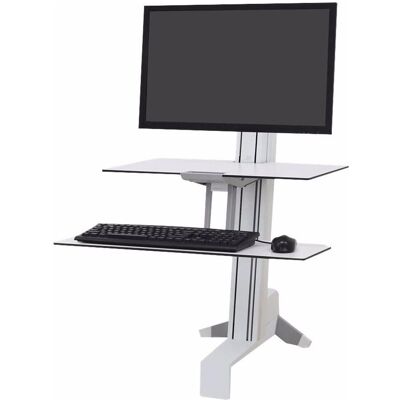 Ergotron desk stand, WorkFit-S single-HD, worksurface+, keyboard tray, adjustable, 24 inch, 11 (30", 13.20 kg), Monitor Halterung, Weiss Ergotron desk stand, WorkFit-S single-HD, worksurface+, keyboard tray, adjustable, 24 inch, 11 (30", 13.20 kg), Monitor Halterung, Weiss