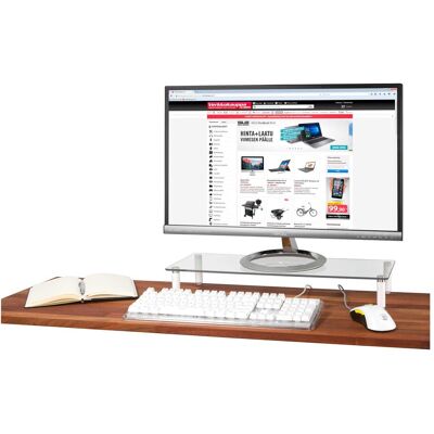 Ergowork ClassyGlass Glass Monitor Stand, Monitor Erhöhung, Transparent Ergowork ClassyGlass Glass Monitor Stand, Monitor Erhöhung, Transparent