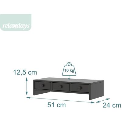 Relaxdays Monitorständer, Monitor Erhöhung, Schwarz Relaxdays Monitorständer, Monitor Erhöhung, Schwarz