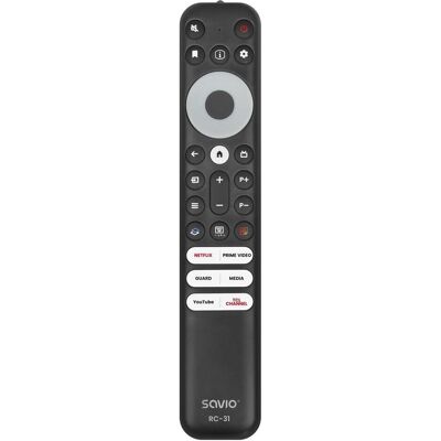 Savio RC-31 Universal-/Ersatzfernbedienung für TCL TV – SMART TV (Universal Fernbedienung, Radio Frequency (RF)), Fernbedienung, Schwarz Savio RC-31 Universal-/Ersatzfernbedienung für TCL TV – SMART TV (Universal Fernbedienung, Radio Frequency (RF)), Fernbedienung, Schwarz