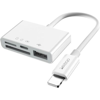 Yesido - Card Reader and Adapter (GS12) - Lightning to USB, Lightning, SD, MicroSD - White (Lightning, USB), Speicherkartenlesegerät, Weiss Yesido - Card Reader and Adapter (GS12) - Lightning to USB, Lightning, SD, MicroSD - White (Lightning, USB), Speicherkartenlesegerät, Weiss