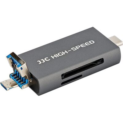 JJC CR UTC4AC USB 3.1 Card Reader Grey (USB 3.1), Speicherkartenlesegerät, Grau JJC CR UTC4AC USB 3.1 Card Reader Grey (USB 3.1), Speicherkartenlesegerät, Grau