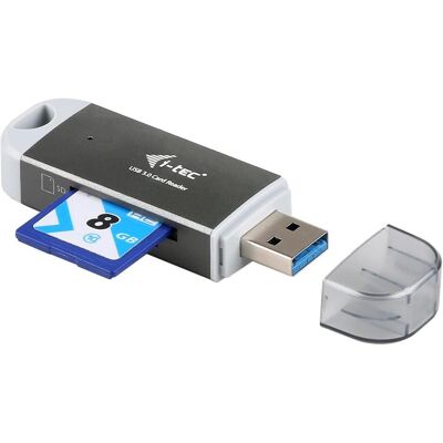 i-tec USB 3.0 Dual Card Reader (USB 3.0), Speicherkartenlesegerät, Grau i-tec USB 3.0 Dual Card Reader (USB 3.0), Speicherkartenlesegerät, Grau