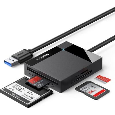 Ugreen CR125 (USB 3.0), Speicherkartenlesegerät, Schwarz Ugreen CR125 (USB 3.0), Speicherkartenlesegerät, Schwarz