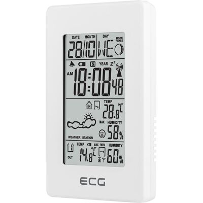 ECG MS 100 - Wetterstation mit kabellosem Außensensor, LCD, Uhr, Alarm ECG MS 100 - Wetterstation mit kabellosem Außensensor, LCD, Uhr, Alarm