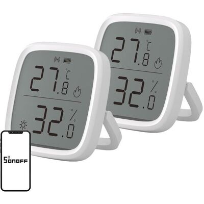 Sonoff ZigBee SNZB-02D Temperatur- und Feuchtigkeitssensor, 2er-Pack, Thermometer + Hygrometer, Weiss Sonoff ZigBee SNZB-02D Temperatur- und Feuchtigkeitssensor, 2er-Pack, Thermometer + Hygrometer, Weiss