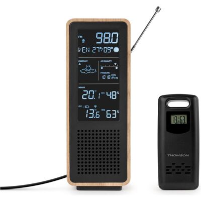 Thomson Speaker + Weather Station WS102, Wetterstation, Schwarz, Braun Thomson Speaker + Weather Station WS102, Wetterstation, Schwarz, Braun