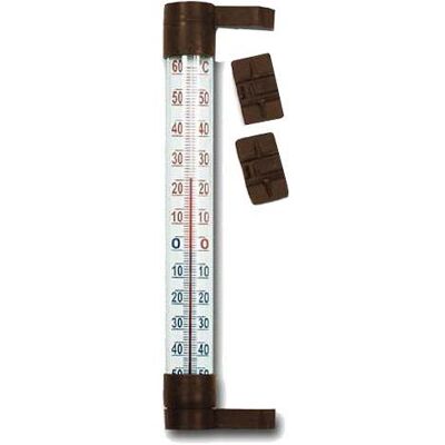 Terdens Fensterthermometer 24cm, Braun, Thermometer + Hygrometer, Weiss, Braun Terdens Fensterthermometer 24cm, Braun, Thermometer + Hygrometer, Weiss, Braun
