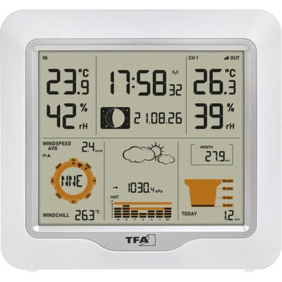 TFA Funk-Wetterstation mit Kombisender, Wetterstation, Weiss TFA Funk-Wetterstation mit Kombisender, Wetterstation, Weiss