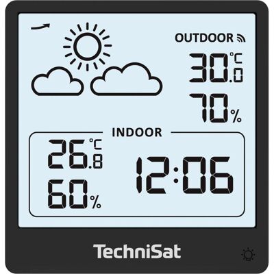 TechniSat iMETEO 200 schwarz / Wetterstation / LCD-Display / Temperatur / Luftfeuchtigkeit / 4X AA, Wetterstation, Schwarz TechniSat iMETEO 200 schwarz / Wetterstation / LCD-Display / Temperatur / Luftfeuchtigkeit / 4X AA, Wetterstation, Schwarz