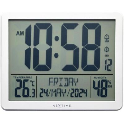 Nextime Digitale Tisch-/Wanduhr 17.3x14x2.7cm RCC Wetterstation ABS Oneforall, Wetterstation, Weiss, Schwarz Nextime Digitale Tisch-/Wanduhr 17.3x14x2.7cm RCC Wetterstation ABS Oneforall, Wetterstation, Weiss, Schwarz
