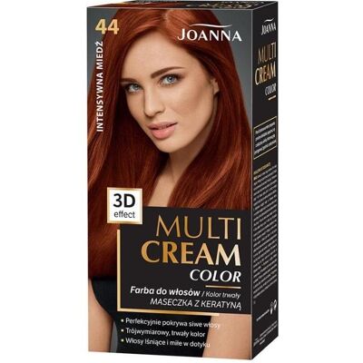 Joanna, Haarfarbe, Multi Cream Color Hair Dye 44 Intense Copper (Intensives Kupfer) Joanna, Haarfarbe, Multi Cream Color Hair Dye 44 Intense Copper (Intensives Kupfer)