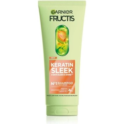 Garnier, Shampoo, Fructis Keratin Sleek Shampoo szampon do włosów 200ml (Flüssiges Shampoo, 200 ml) Garnier, Shampoo, Fructis Keratin Sleek Shampoo szampon do włosów 200ml (Flüssiges Shampoo, 200 ml)