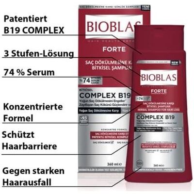 Bioblas, Shampoo, Kräftiges pflanzliches Mittel gegen starken Haarausfall (Flüssiges Shampoo, 360 ml) Bioblas, Shampoo, Kräftiges pflanzliches Mittel gegen starken Haarausfall (Flüssiges Shampoo, 360 ml)