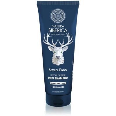 Natura Siberica, Shampoo, Men Severe Force Deep Cleansing Shampoo for All Hair Types (Flüssiges Shampoo, 200 ml) Natura Siberica, Shampoo, Men Severe Force Deep Cleansing Shampoo for All Hair Types (Flüssiges Shampoo, 200 ml)