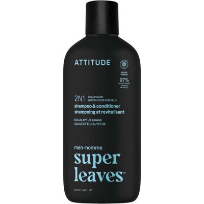 Attitude, Conditioner, Men's 2-in-1 Shampoo and Conditioner Scalp Care for Build-Up and Oily Hair (415 ml) Attitude, Conditioner, Men's 2-in-1 Shampoo and Conditioner Scalp Care for Build-Up and Oily Hair (415 ml)