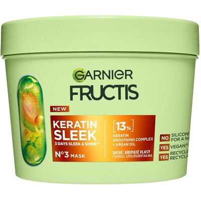 Garnier, Haarmaske, Fructis Keratin Sleek Mask For Dry And Frizzy Hair - 370 Ml (370 ml) Garnier, Haarmaske, Fructis Keratin Sleek Mask For Dry And Frizzy Hair - 370 Ml (370 ml)