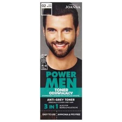 Joanna, Haarfarbe, Power Men Toner 02 Dunkelbraun 80g Haarfarbe für Männer (Dunkelbraun) Joanna, Haarfarbe, Power Men Toner 02 Dunkelbraun 80g Haarfarbe für Männer (Dunkelbraun)