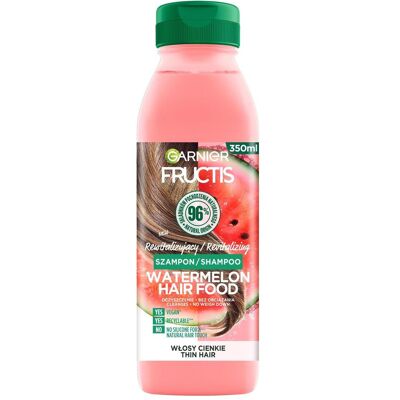 Garnier Fructis Wassermelone Hair Food Shampoo - Nährend, Vegan, 350 ml Garnier Fructis Wassermelone Hair Food Shampoo - Nährend, Vegan, 350 ml