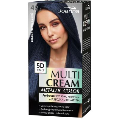 Joanna, Haarfarbe, Multi Cream Metallic Color 5D Effect Hair Dye 42.5 Navyueack (Navy Blue Red) Joanna, Haarfarbe, Multi Cream Metallic Color 5D Effect Hair Dye 42.5 Navyueack (Navy Blue Red)