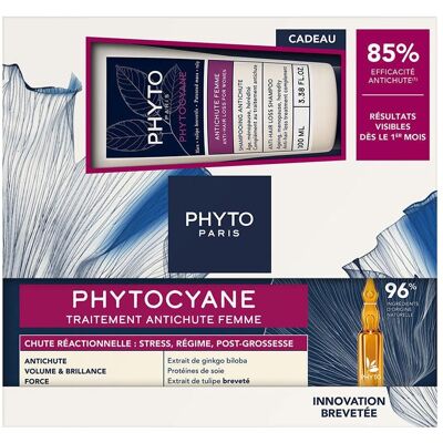 Phyto, Shampoo, Phytocyane Mujer Caída Reaccional + Champú Estuche 2 pz Phyto, Shampoo, Phytocyane Mujer Caída Reaccional + Champú Estuche 2 pz