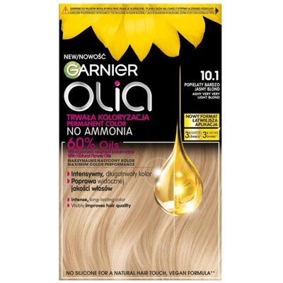 Garnier, Haarfarbe, Olia Hair Color 101 Ashy Very - Eine lebendige Haarfarbe mit einem schönen aschigen Finish (Hellblond) Garnier, Haarfarbe, Olia Hair Color 101 Ashy Very - Eine lebendige Haarfarbe mit einem schönen aschigen Finish (Hellblond)