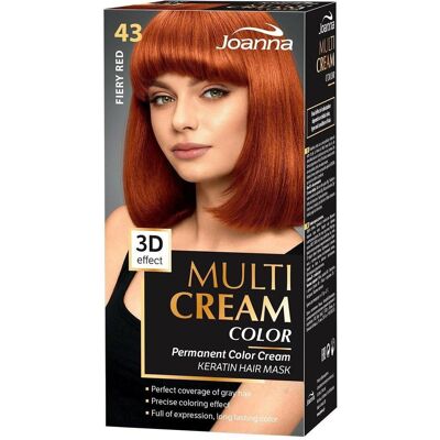 Joanna, Haarfarbe, Multi Cream Color Hair Dye 43 Flame Redhead (43 Flaming Red) Joanna, Haarfarbe, Multi Cream Color Hair Dye 43 Flame Redhead (43 Flaming Red)