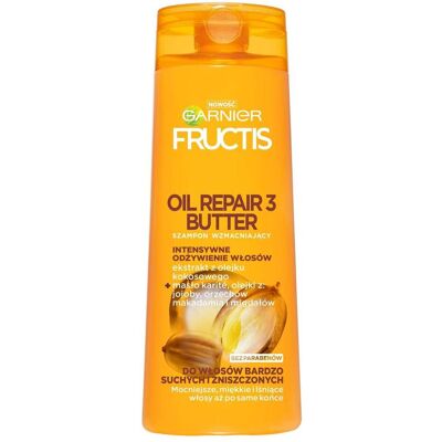 Garnier, Shampoo, New Fructis Oil Repair 3 Butter Shampoo For Dry And Damaged Hair 400Ml (Flüssiges Shampoo, 400 ml) Garnier, Shampoo, New Fructis Oil Repair 3 Butter Shampoo For Dry And Damaged Hair 400Ml (Flüssiges Shampoo, 400 ml)