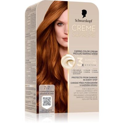 Schwarzkopf, Haarfarbe, Creme Supreme Hair Color Shade 77 Copper Dark Blonde (77 Kupfer Dunkelblond) Schwarzkopf, Haarfarbe, Creme Supreme Hair Color Shade 77 Copper Dark Blonde (77 Kupfer Dunkelblond)