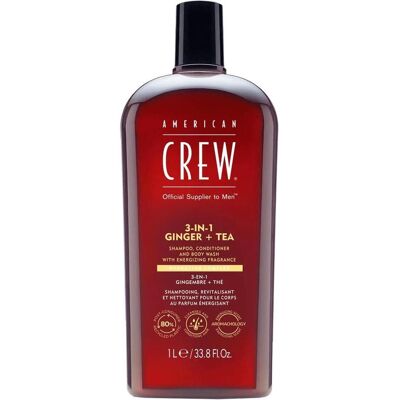 American Crew Ginger + Tea 3-in-1 Shampoo, Conditioner & Duschgel - Herren American Crew Ginger + Tea 3-in-1 Shampoo, Conditioner & Duschgel - Herren