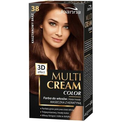 Joanna, Haarfarbe, Multi Cream Color Hair Dye 38 Chestnut Brown (Braun) Joanna, Haarfarbe, Multi Cream Color Hair Dye 38 Chestnut Brown (Braun)