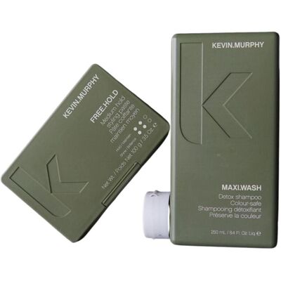 Kevin Murphy, Shampoo, Set Maxi Wash Hair Shampoo 250 ml Lanolin Wax Hair Styling Wax Medium Hold 100 g Unisex (250 ml) Kevin Murphy, Shampoo, Set Maxi Wash Hair Shampoo 250 ml Lanolin Wax Hair Styling Wax Medium Hold 100 g Unisex (250 ml)