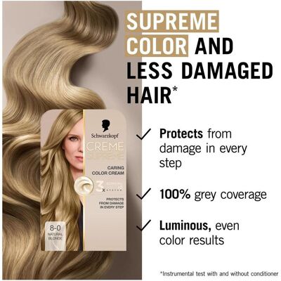 Schwarzkopf, Haarfarbe, Creme Supreme Hair Color Shade 80 Natural Blonde (Blond) Schwarzkopf, Haarfarbe, Creme Supreme Hair Color Shade 80 Natural Blonde (Blond)