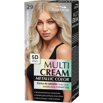 Joanna, Haarfarbe, Multi Cream Metallic Color 5D Effect Hair Dye 29 Very Bright Snowyond (Sehr helles Schneeblond) Joanna, Haarfarbe, Multi Cream Metallic Color 5D Effect Hair Dye 29 Very Bright Snowyond (Sehr helles Schneeblond)